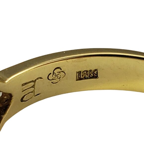 18K Yellow Gold Emerald and Diamond Ring Size 8.75 #16641 - Picture 6 of 9